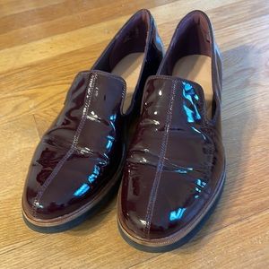 Clarks patent loafers